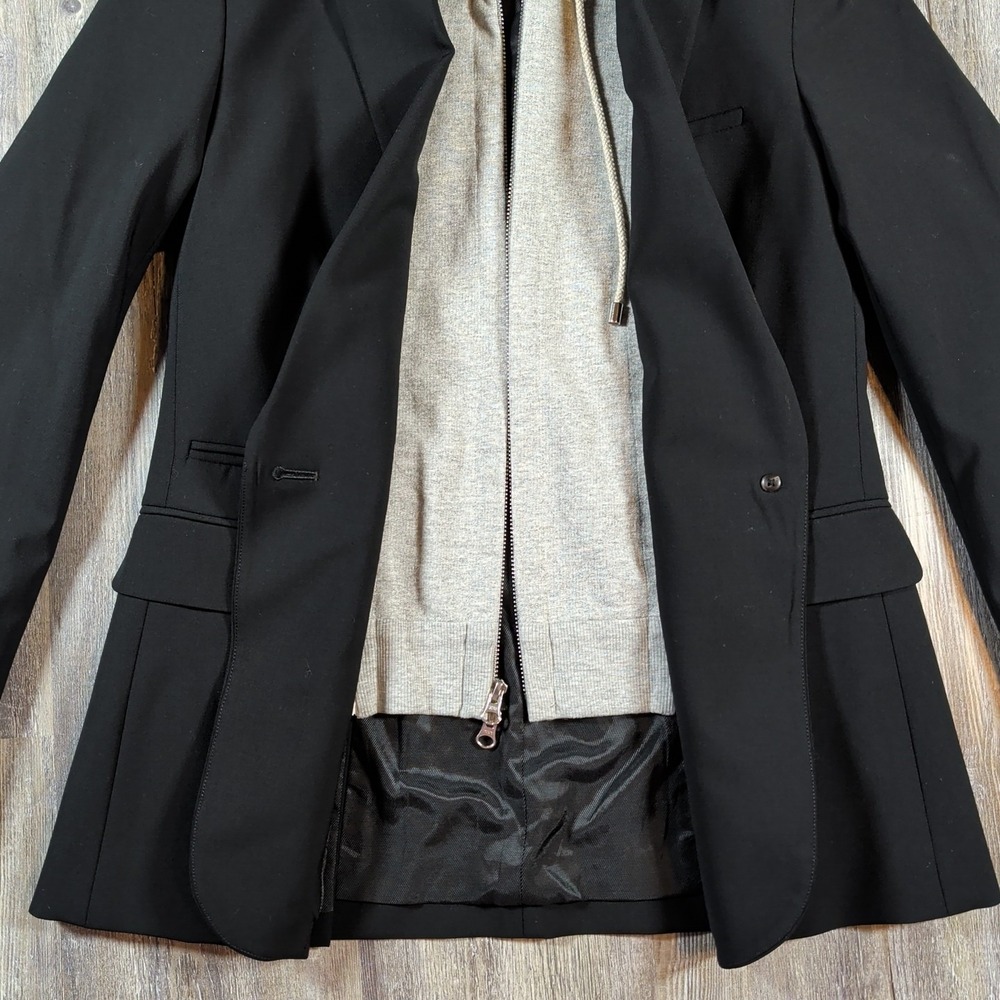 Veronica Beard Dickey Blazer Jacket Size 8 W/Heather Gray Drawstring Dickey - Picture 5 of 15